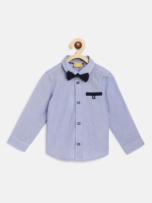 Blue Shirt With Bow Attached